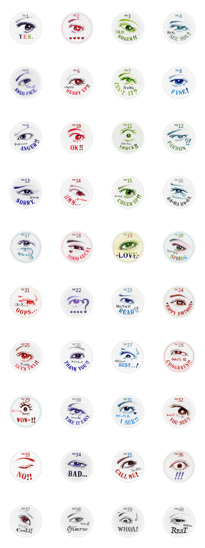 Stamp of eyes  [CIRCLE]