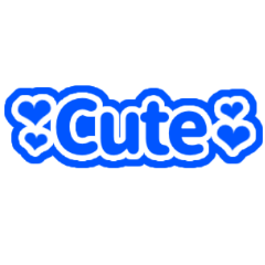 Japanese Blue cute Heart sticker