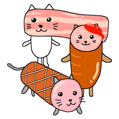 Ham and bacon and sausage cat.