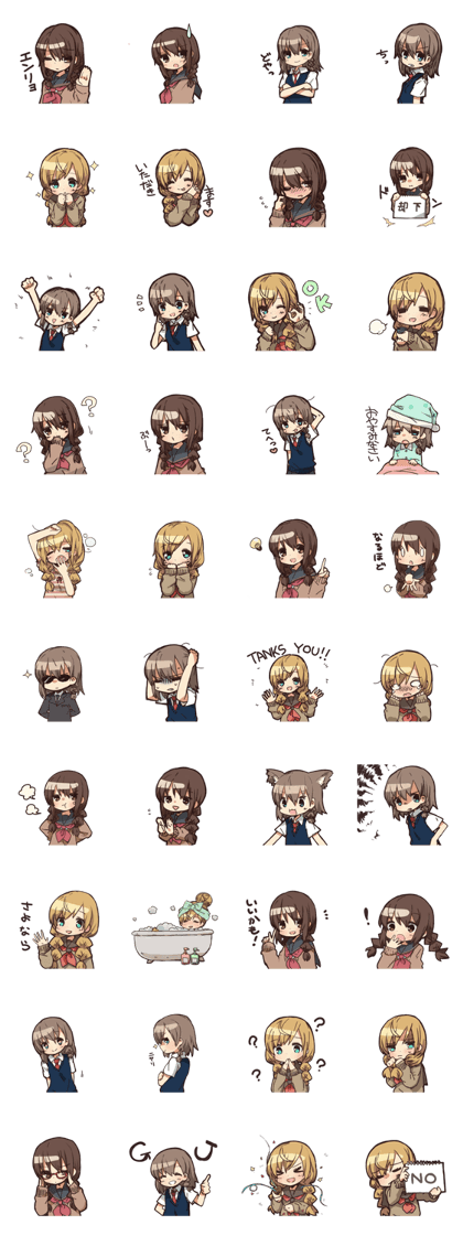 Girl braids stickers