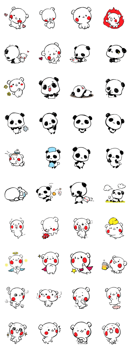 White bear Kumajirou & Panda Pantarou