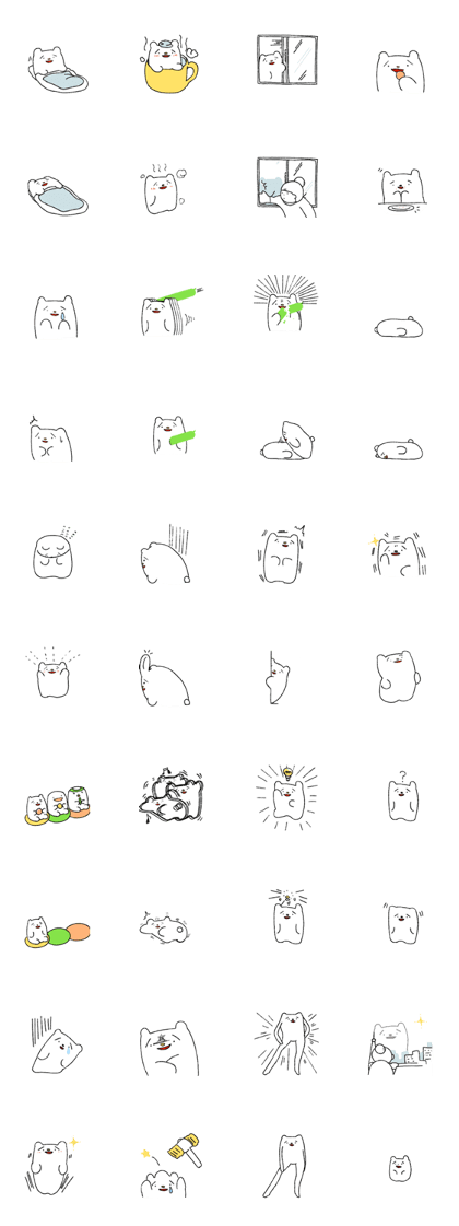 Sticker of white animal Sticker of white animal