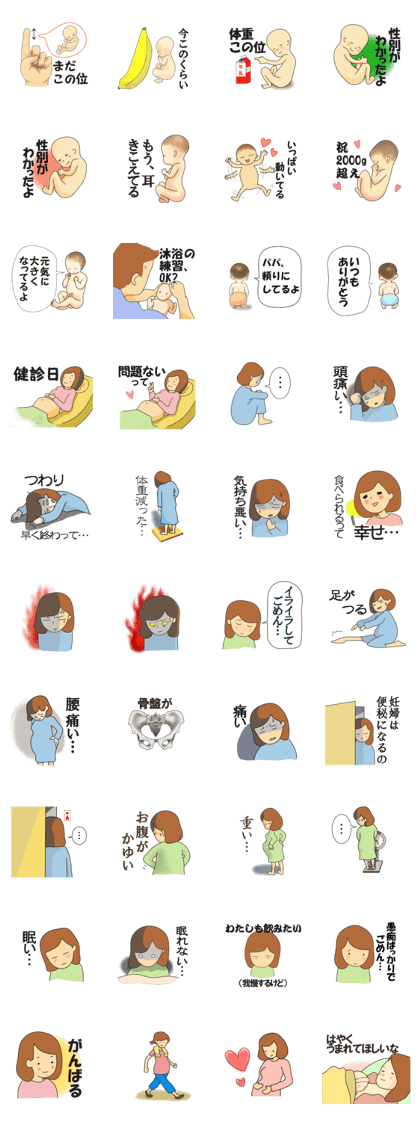 Stickers for pregnant women