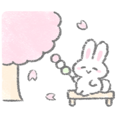 The white bunny stickers spring