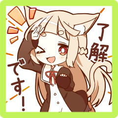 NEKOMIMI girl greeting sticker