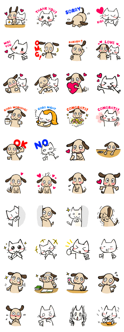 Dog and cat are fall in love Dog and cat are fall in love