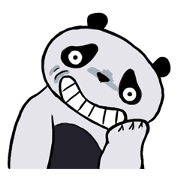 Panda and gentleman chick