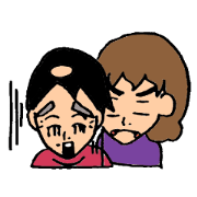 Middle aged husband & wife Sticker Middle aged husband & wife Sticker