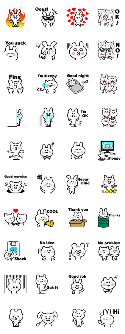 Lovely Character Sticker (English Ver.)