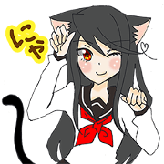 Black cat girl and owner Mr.