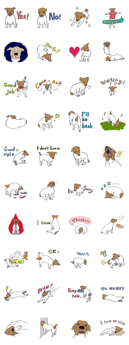 Jack Russell Sparrow Sticker