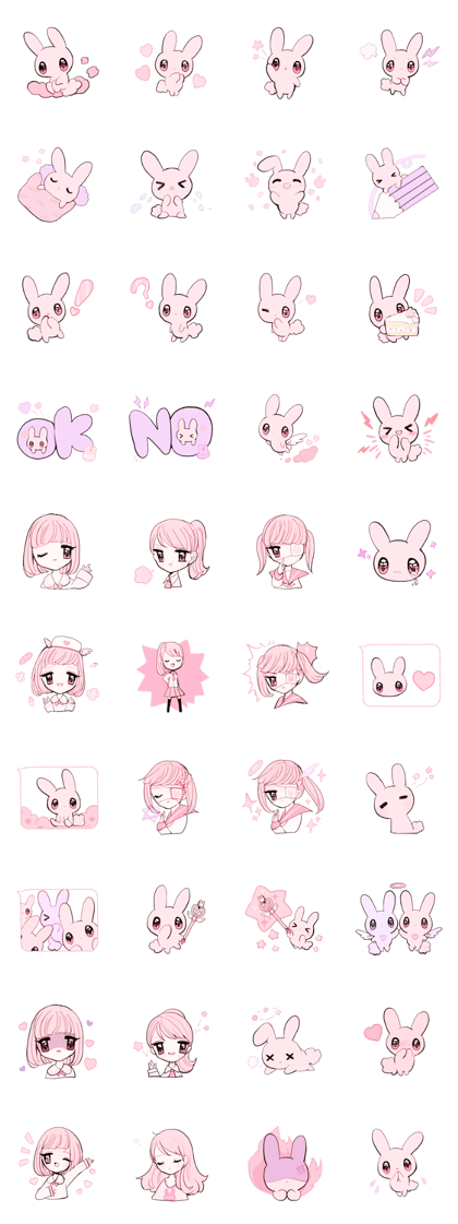 rabbits and girls / pink