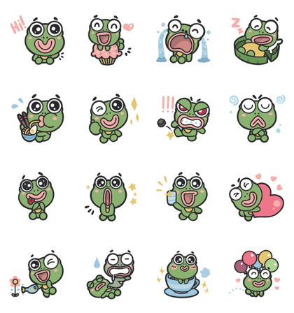 Line Creators' Stickers - Cute Mr. Kaeru Frog Shares Love!