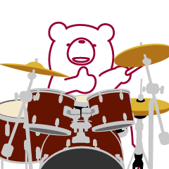 動くクマ。クマなのにドラムをたたく。