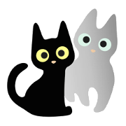 lucky blackcat kuro and silvercat guin