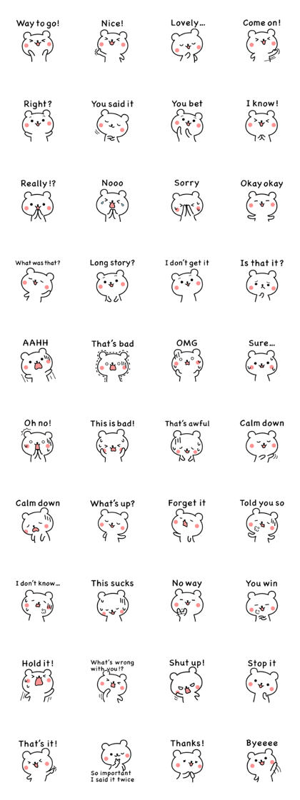 Polar Bear Stickers(English)