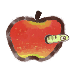 Testter りんご 青虫 イラスト Testter りんご 青虫 イラスト