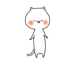 bipedal white cat sticker