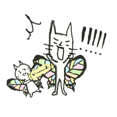 butterfly cat sticker