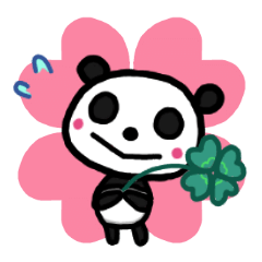 panda bear with happy clover
