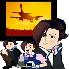 Cabin attendant of Eriko of stickers