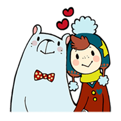 Boy pippo and white bear