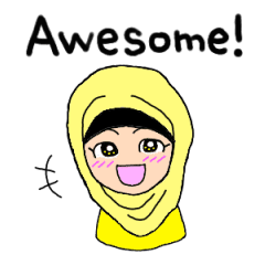 Happy Hijab Girl 2 English Line Stickers Line Store Happy Hijab Girl 2 English Line Stickers Line Store