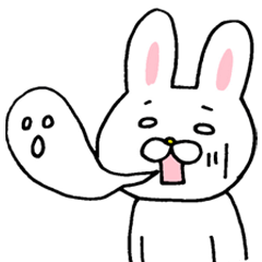 Reaction sticker of snaggletooth rabbit