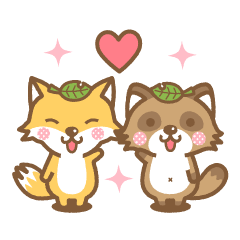 Raccoon dog & Fox Sticker