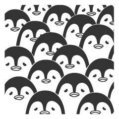 a crowd of penguin sticker
