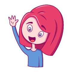 Pink Hair Girl Stickers