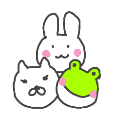 rabbit,cat,frog,Reaction sticker