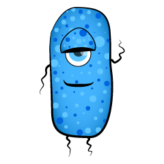 Blue bacteria man