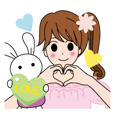 Moe-chan and her stuffed rabbit 2