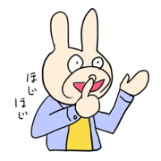 Rabbit wearing clothes are walking