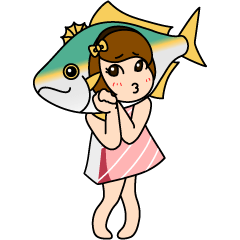 第3盘 天然的鰤鱼娘 Line贴图 Line Store 第3盘 天然的鰤鱼娘 Line贴图 Line Store