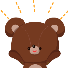 Basic set of a cute bear Japanese