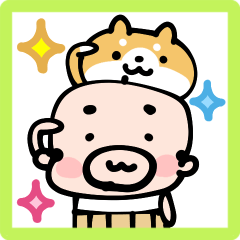 Japanese Shiba Dog and Funny Little Man
