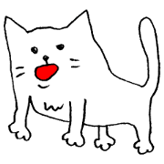 The loose white cat