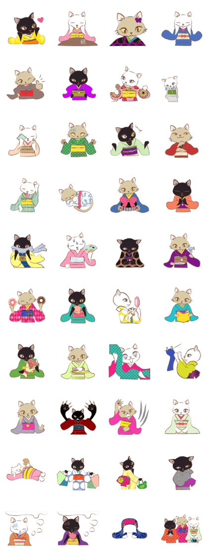 Kimono cat girls