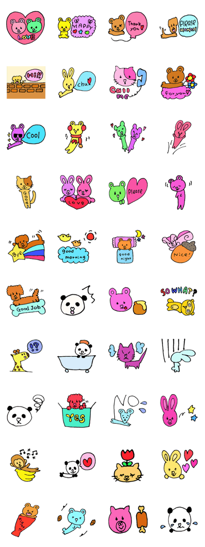 Rainbow Pop Animals