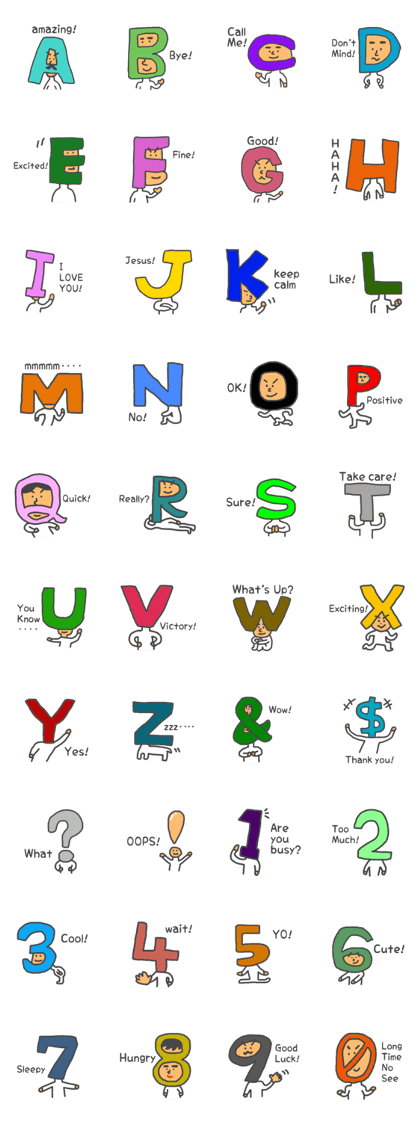 Alphabets speak English