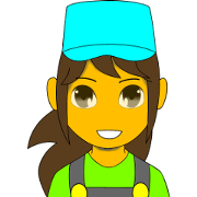 A cheerful fish market girl