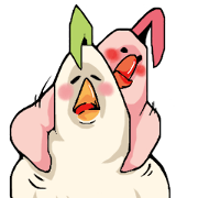 Sticker of a sickly bird