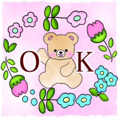 mamama-chin-s6 Sticker.flower bear