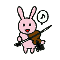 Rabbit playing her violin