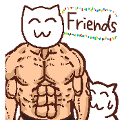Muscular character with pretty face.