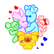 Heart Bunny Family
