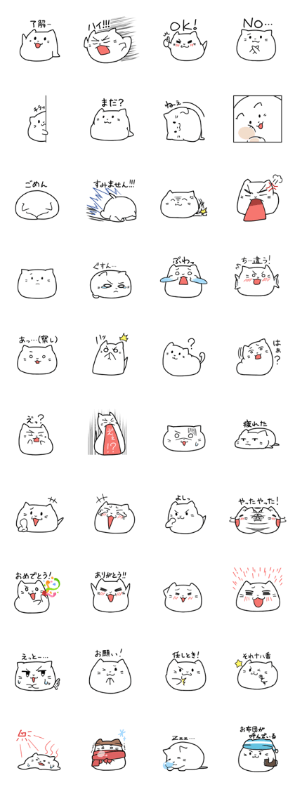 Mochimochi white cat