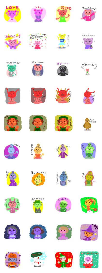 Lovely&colorful girls sticker